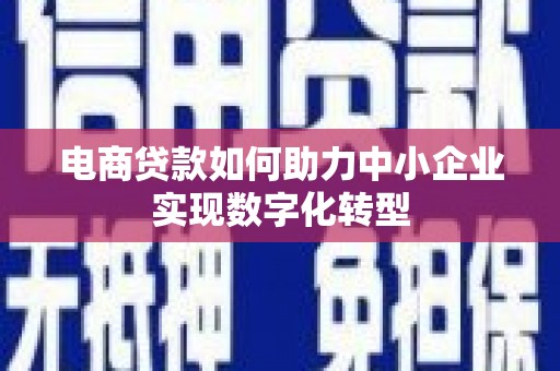 淮安电商贷款如何助力中小企业实现数字化转型