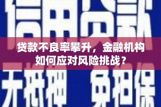 淮安贷款不良率攀升，金融机构如何应对风险挑战？