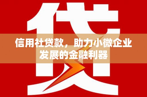 淮安信用社贷款，助力小微企业发展的金融利器