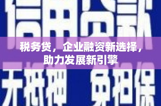 淮安税务贷，企业融资新选择，助力发展新引擎