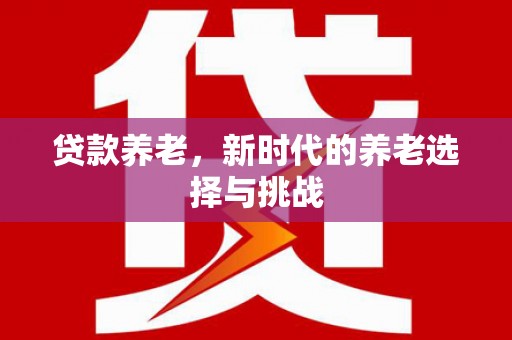 淮安贷款养老，新时代的养老选择与挑战
